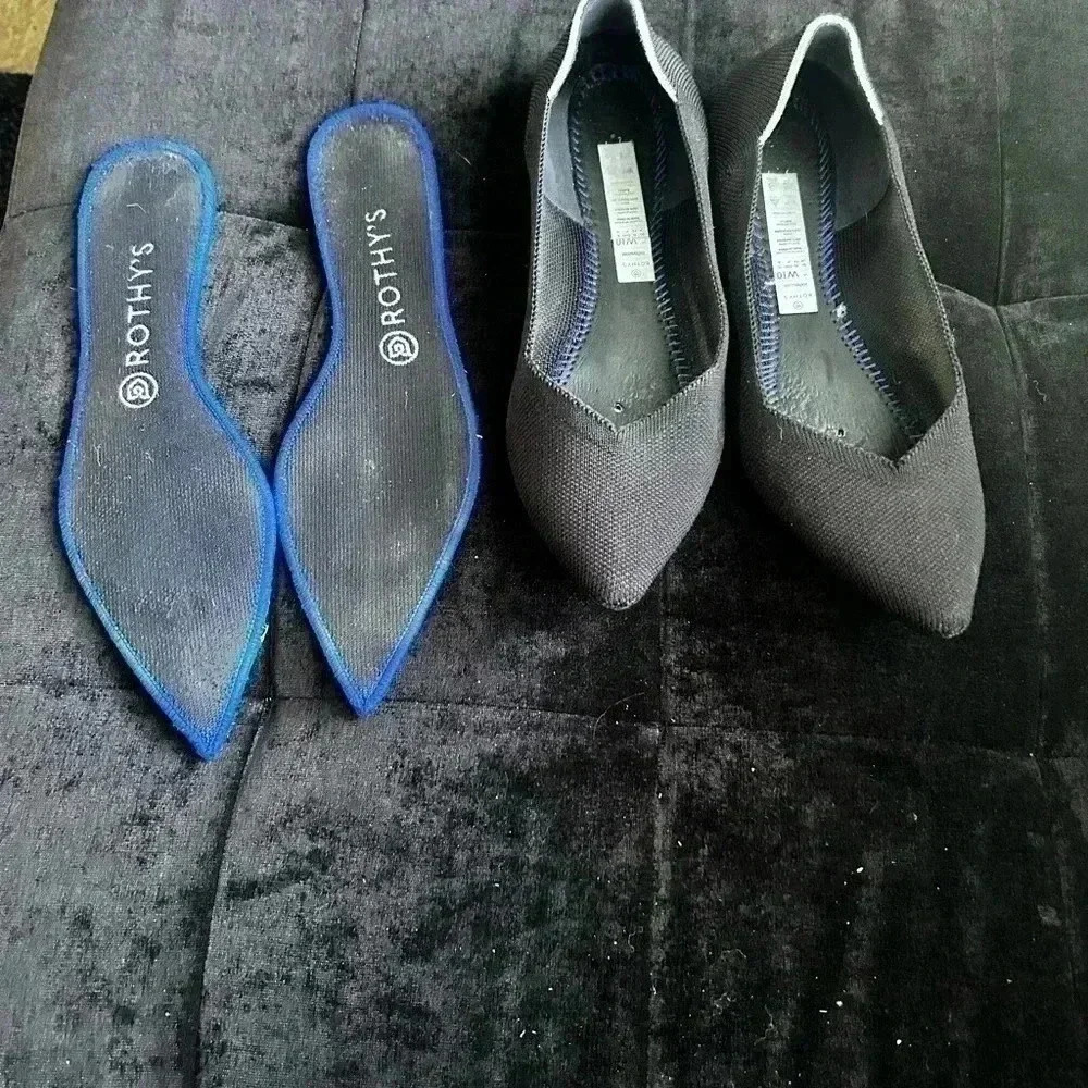 Rothy’s  Pointed Toe Slip on Black Womens Sz 10